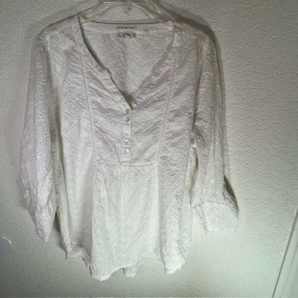 Fat Face White Cotton Eyelet Poppy Pullover- Size 14 - Picture 3 of 11